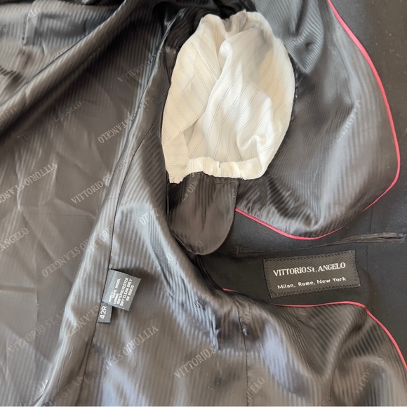 Vittorio St Angelo 100% wool Black Men's Blazer coat single breasted 3 bts 42R - Picture 4 of 10